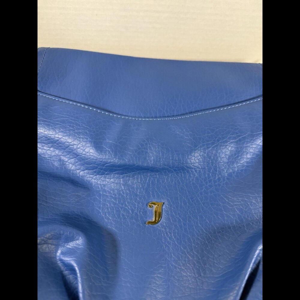 Juicy Couture Blue Pebbled Faux Leather Zip/Snap 2-Compartment Crossbody Bag - Picture 5 of 9